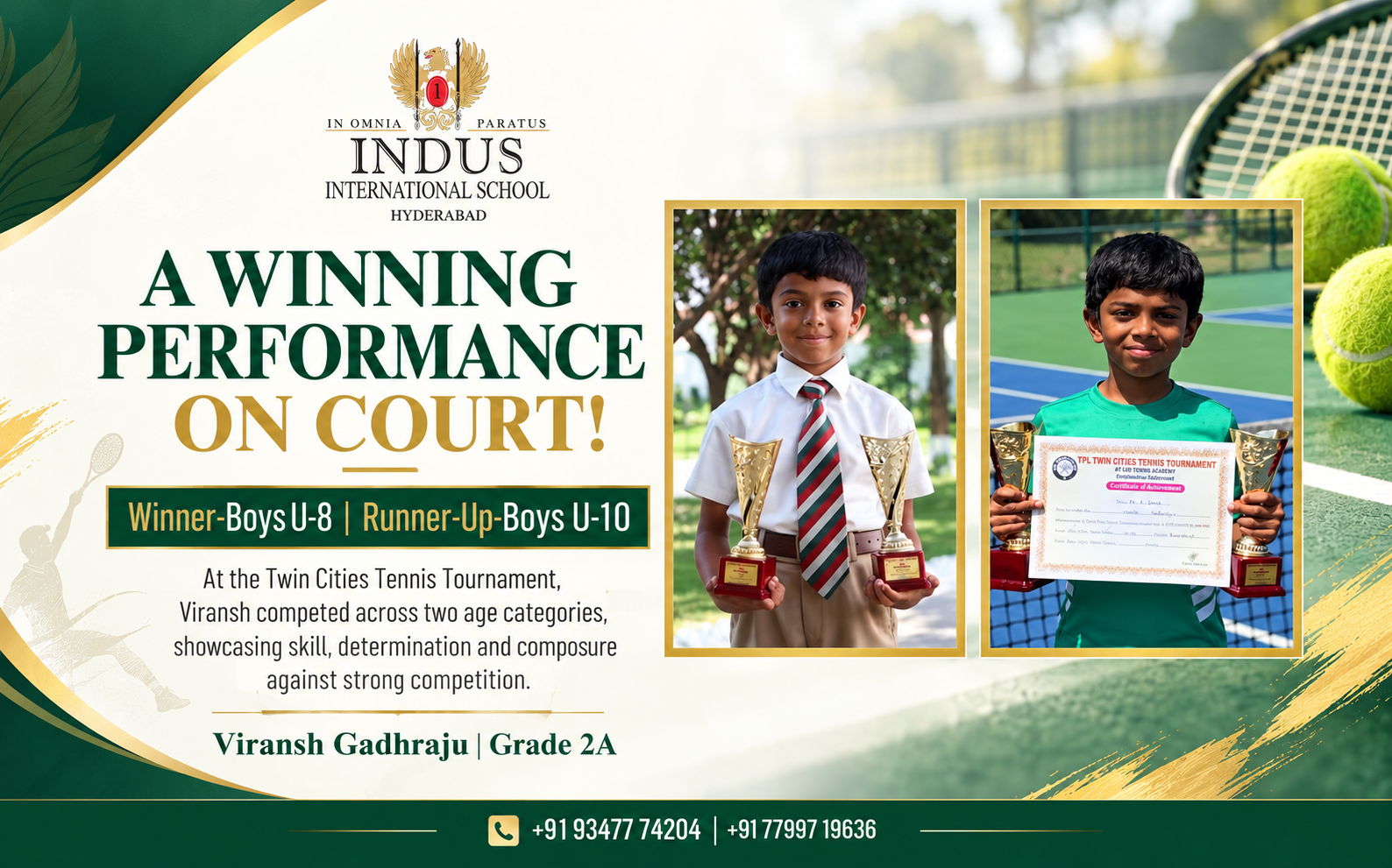 Viransh Gadhraju Tennis Achievement