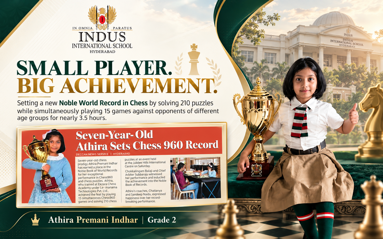 Athira Premani Indhar Chess Achievement