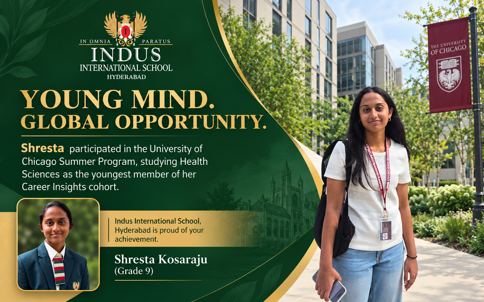 Shresta Kosaraju University of Chicago Summer Program